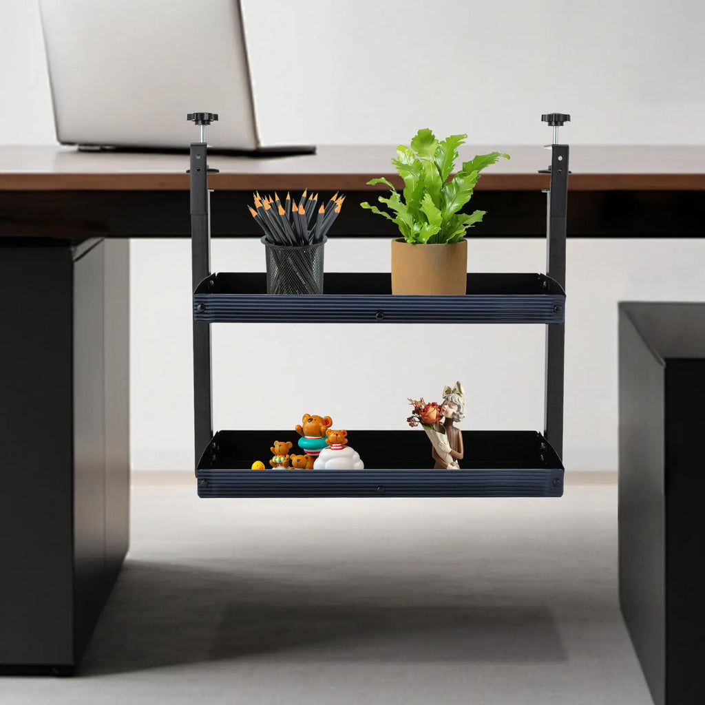 Clamp-On 2-Tier Desk Shelf, Mounts Above or Under Desk, No Drill – image 5