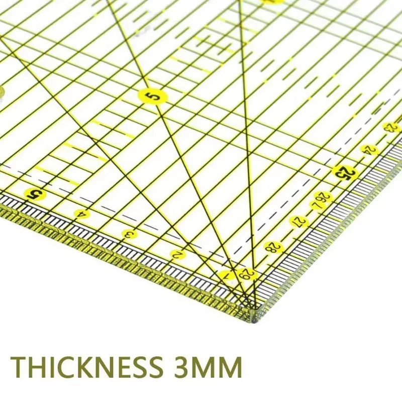 Quilting Ruler 6x12 in Acrylic with Double-Color Grid and Angle Lines – image 3