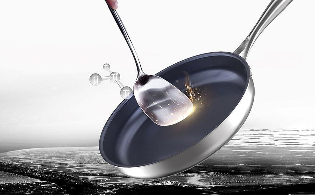10 Inch Titanium Stainless Steel Frying Pan, PFAS-Free Nonstick – image 4