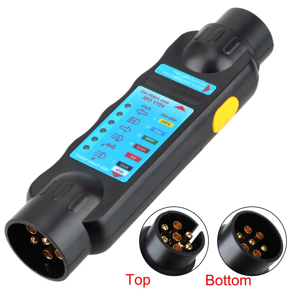 Trailer Light Tester 7-Pin, 12V Towing Wiring Plug Checker