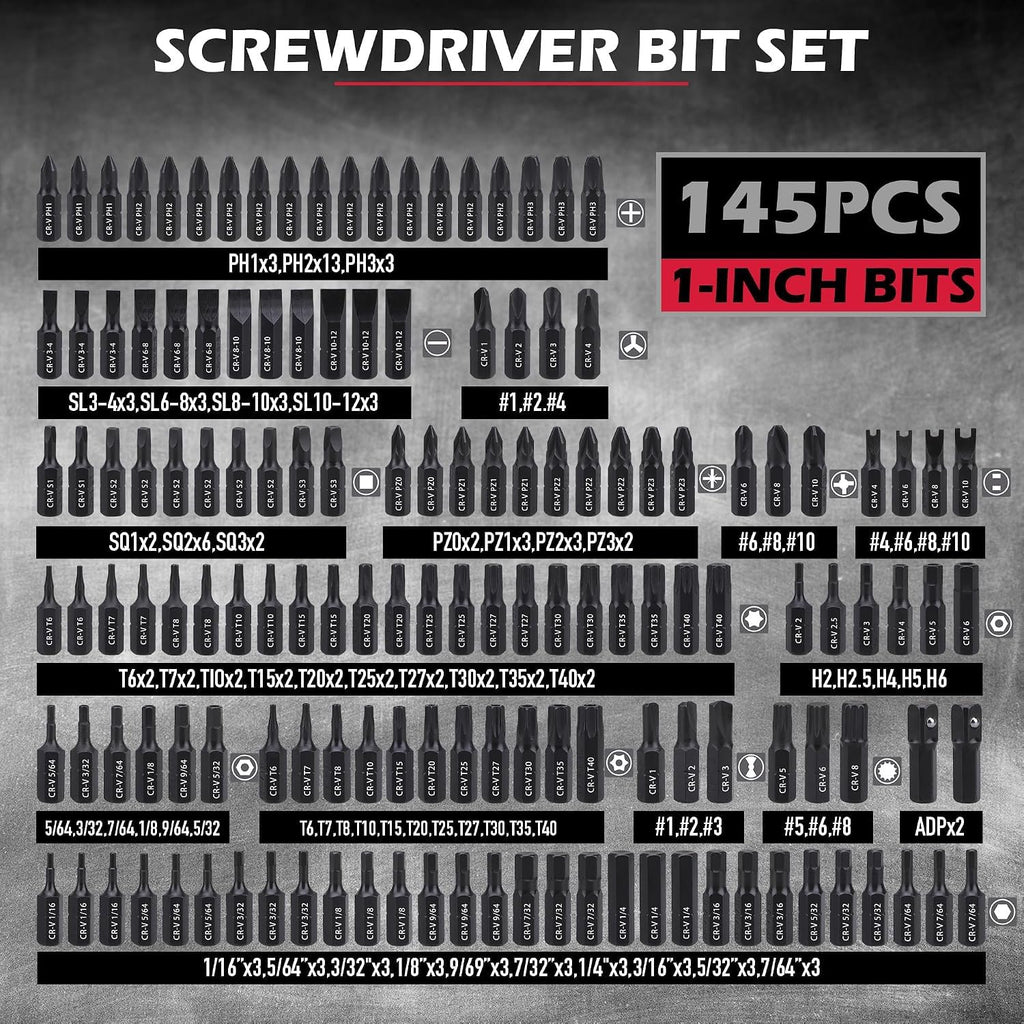 Screwdriver Bit and Nut Driver Set, 244-Piece SAE and Metric – image 6