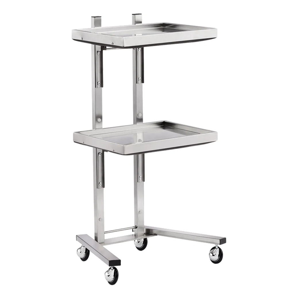 2 Tier Stainless Steel Salon Spa Rolling Cart with Folding Trays – image 3