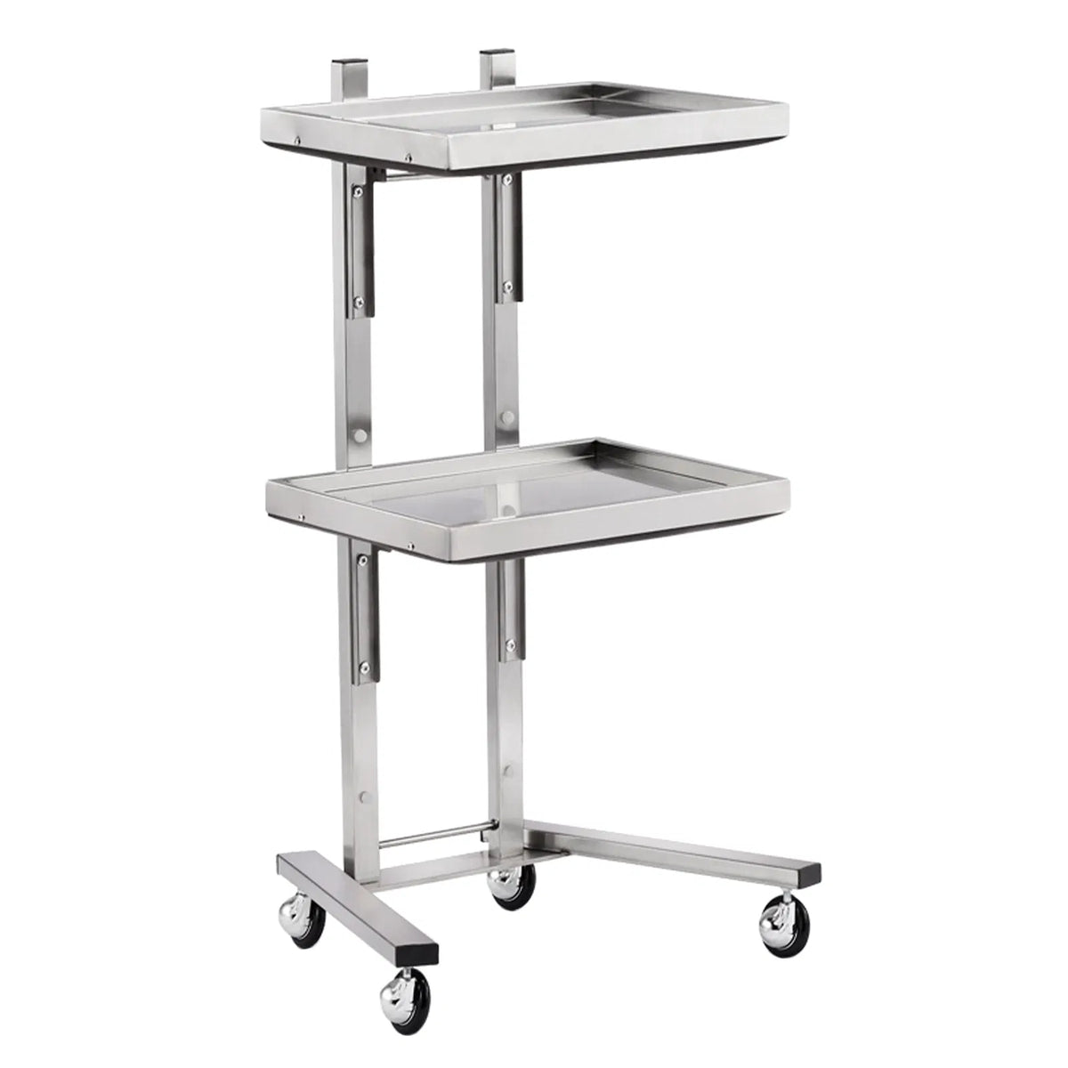 2 Tier Stainless Steel Salon Spa Rolling Cart with Folding Trays – image 3