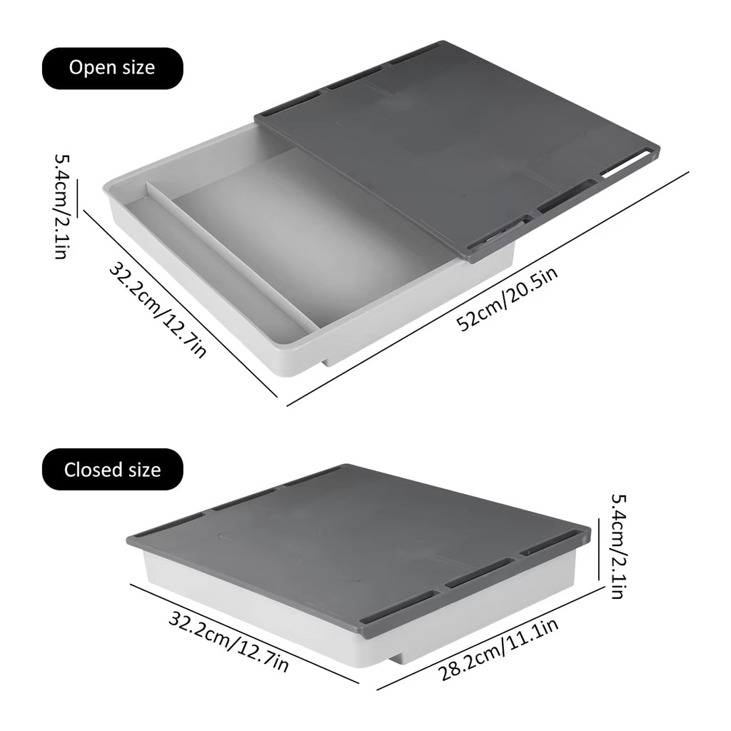 Self-Adhesive Under Desk Drawer, Hidden Pull-Out Tray