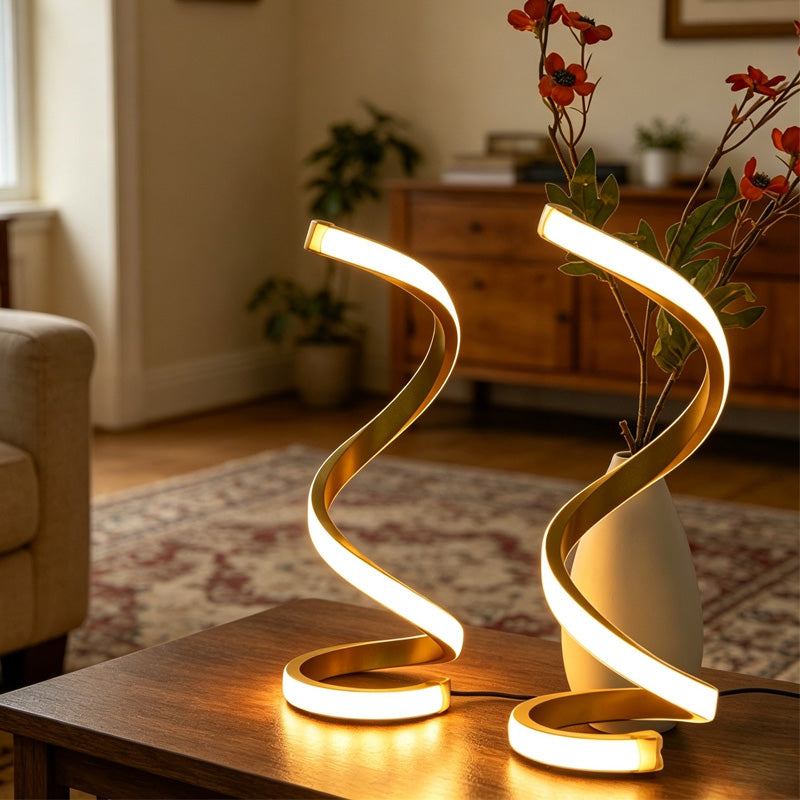 Spiral LED Desk Lamp – 2 Pack USB Dimmable, 3 Colors – image 2