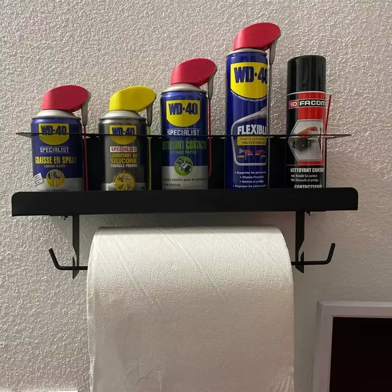 Wall Mount Spray Can Holder Rack, Steel Garage Bottle Organizer – image 2