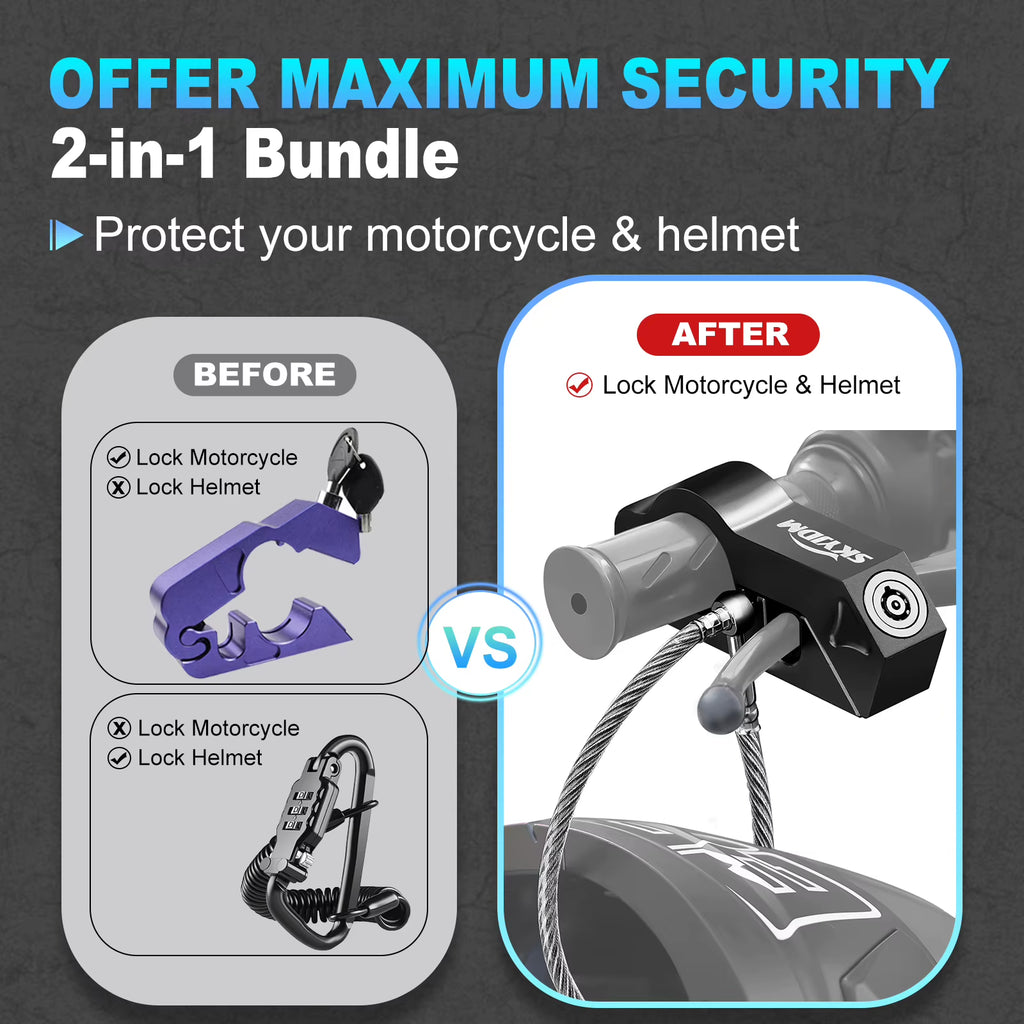 Motorcycle Handlebar Grip Lock, Anti-Theft Brake Lever Lock – image 2