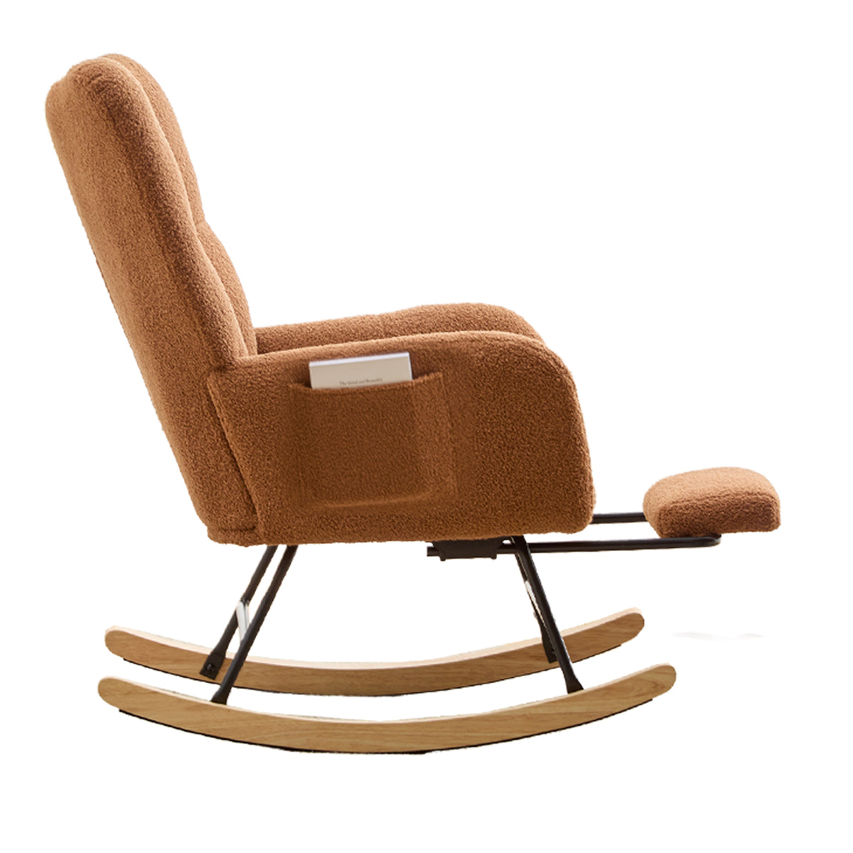Teddy Fleece Wingback Nursery Glider Rocker with Ottoman Set – image 25