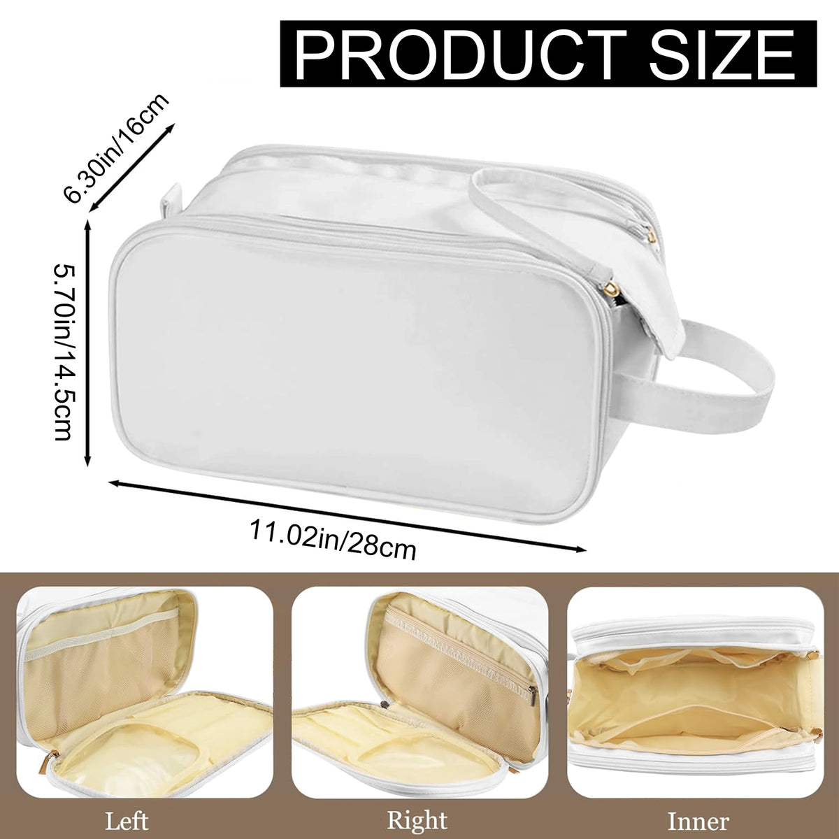 Hanging Toiletry Bag, Large Travel Organizer with Double Zipper – image 7