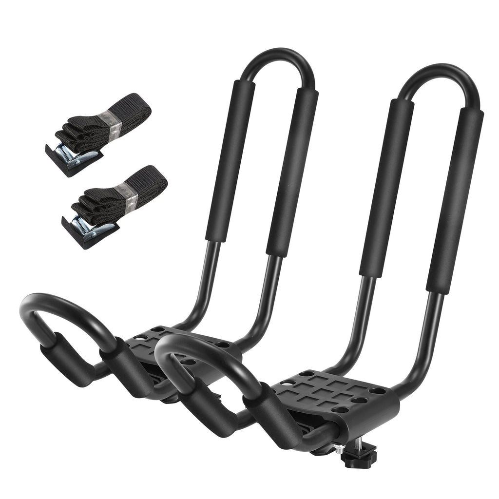 J-Bar Kayak Roof Rack Carrier Pair, 220 lb with Tie-Down Straps