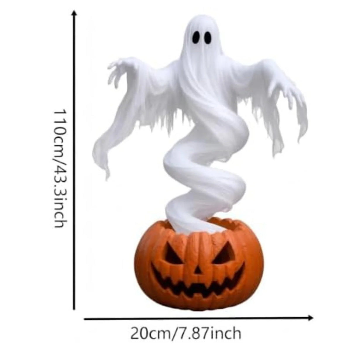 Swirling Ghost Pumpkin Yard Light 43.3 in, LED Resin Halloween Decor – image 5