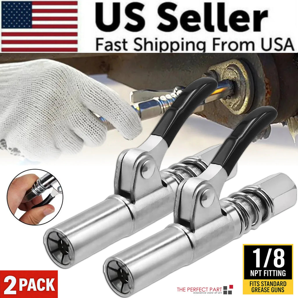 Grease Gun Coupler – 2 Pack High Pressure Quick Release Tips
