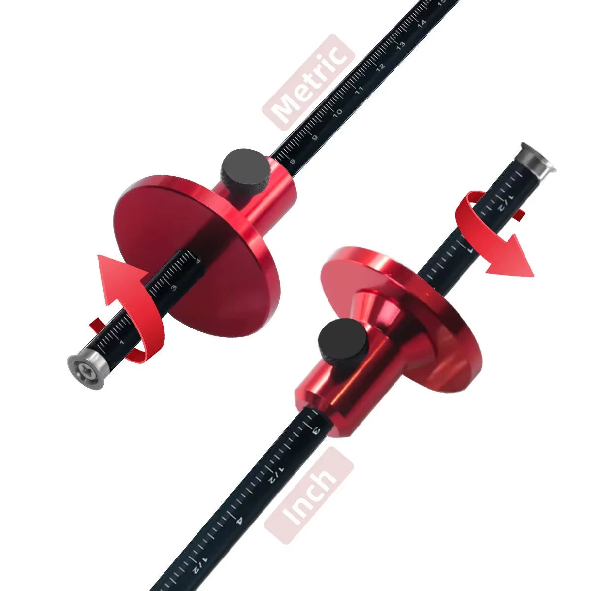Wheel Marking Gauge, Aluminum Woodworking Scriber with Inch/mm Scale – image 4