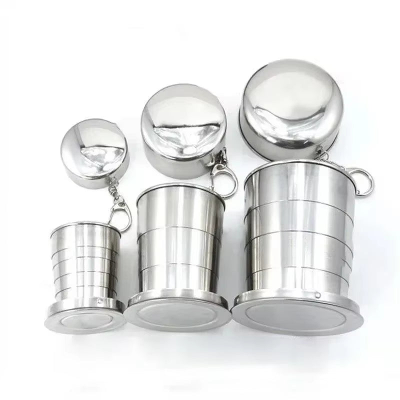 Folding Camping Cup, Stainless Steel Collapsible Travel Cup – image 3