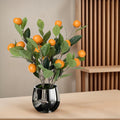 Artificial Orange Tree with Striped Silver Planter – image 1