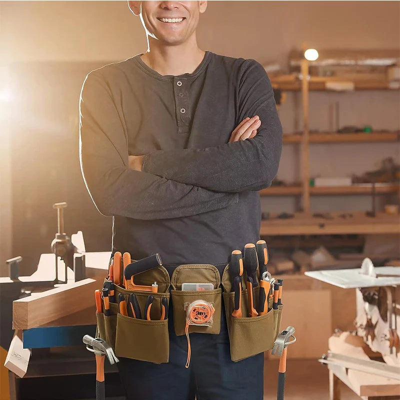 Tool Belt, Adjustable 900D Oxford Cloth with 19 Pockets