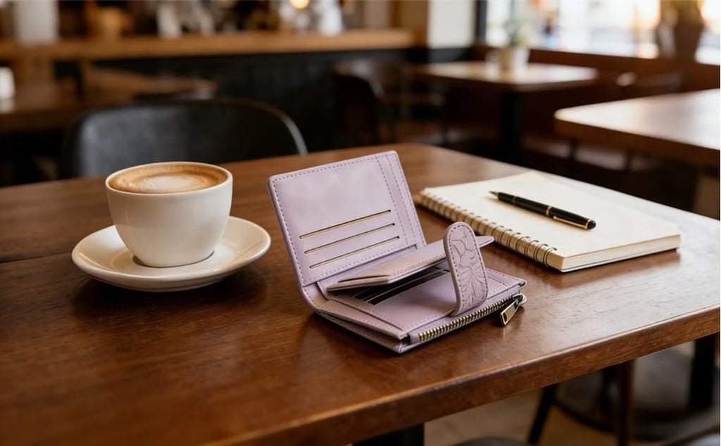 Women's Trifold Wallet – Embossed PU Leather RFID Short Purse – image 2