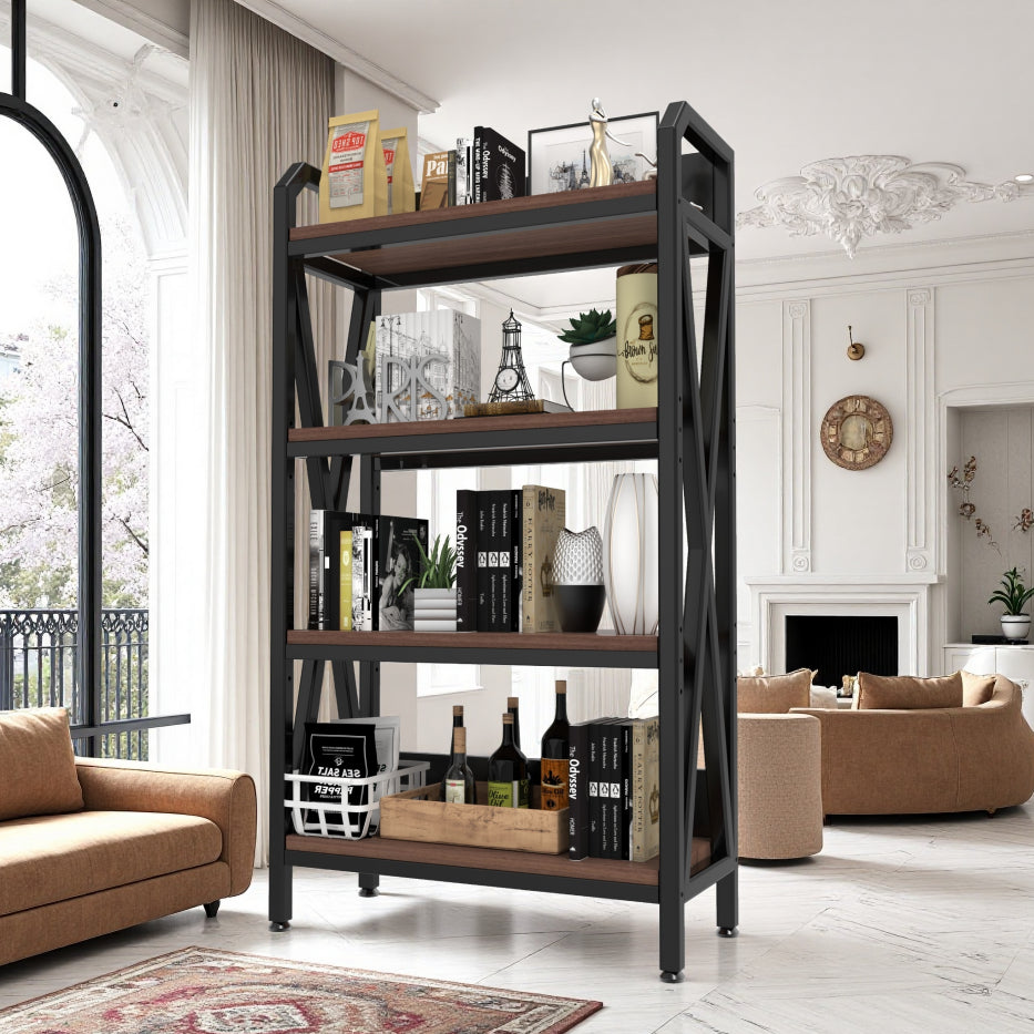 Bakers Rack, 4-Tier Metal and Wood Kitchen Storage Shelf, 56 in – image 2