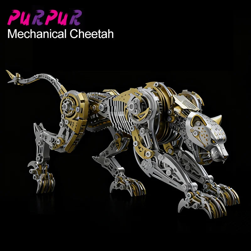 3D Metal Mechanical Cheetah Model Kit for Adults
