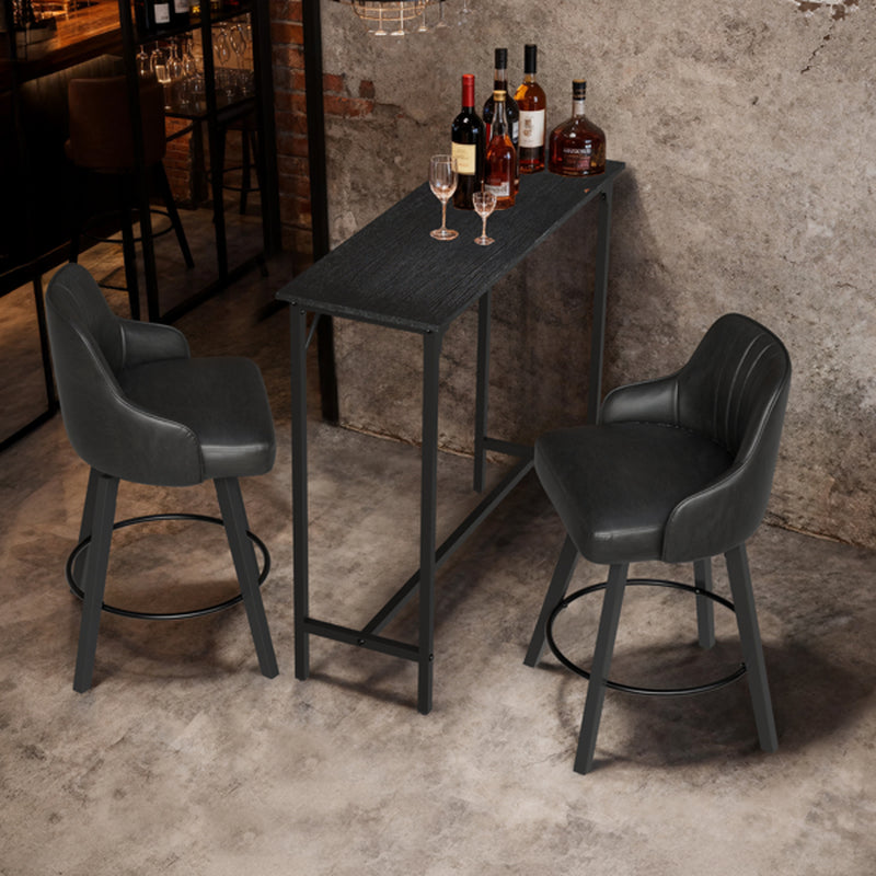 Bar Table, 43 in Pub Height Kitchen Table with Metal Frame, Black – image 6
