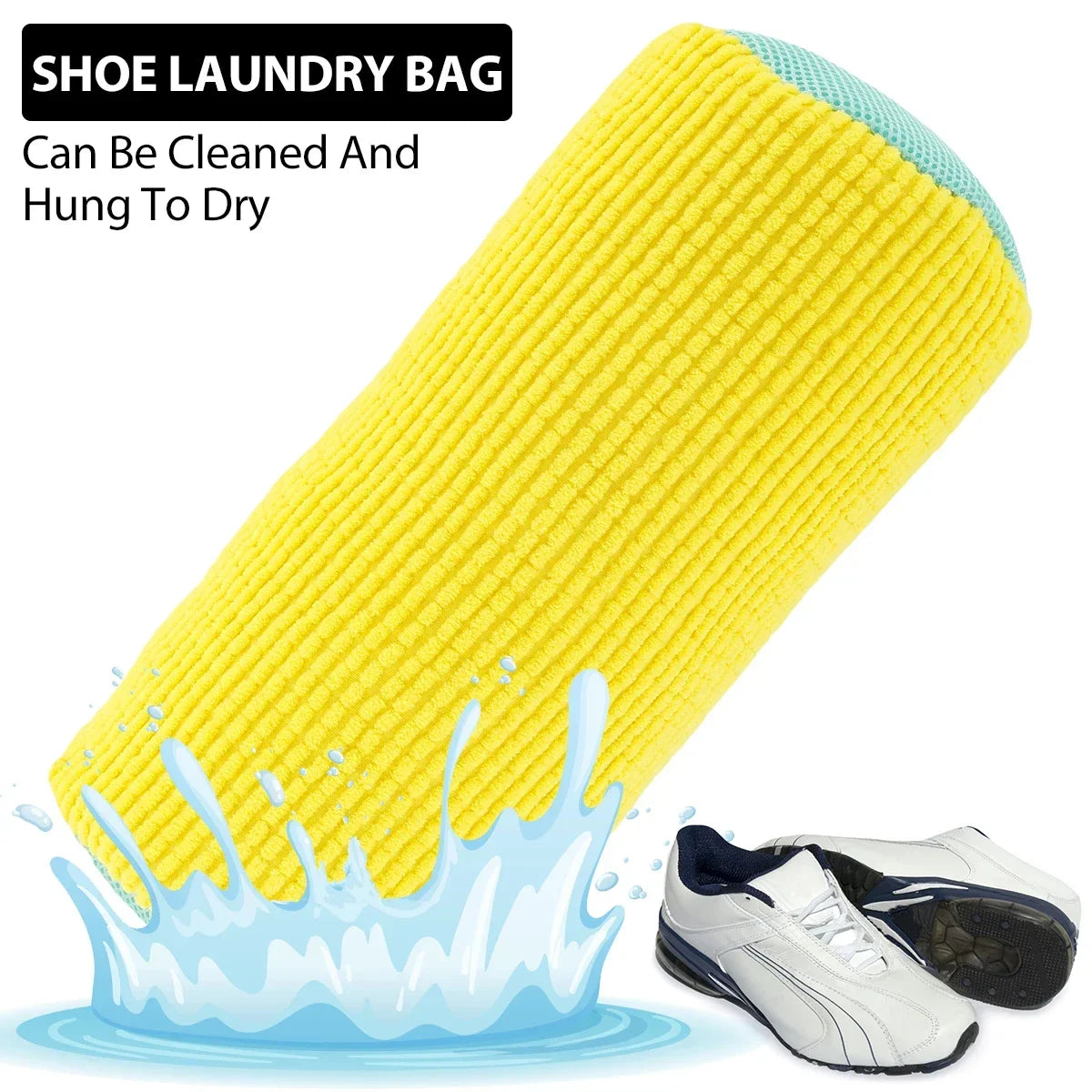 Shoe Laundry Bag, Padded Sneaker Wash Bag with Zipper – image 6