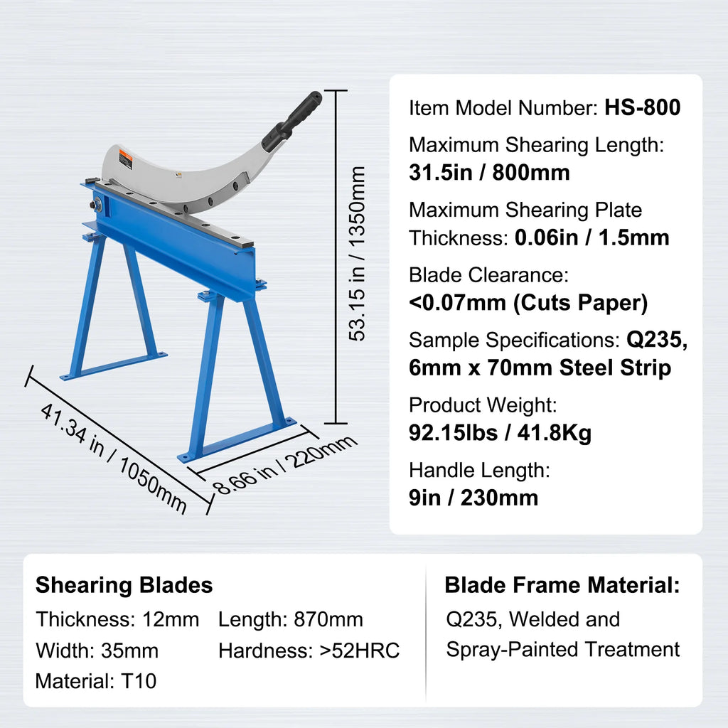 Hand Plate Shear 32 in – Manual Benchtop Sheet Metal Cutter – image 7