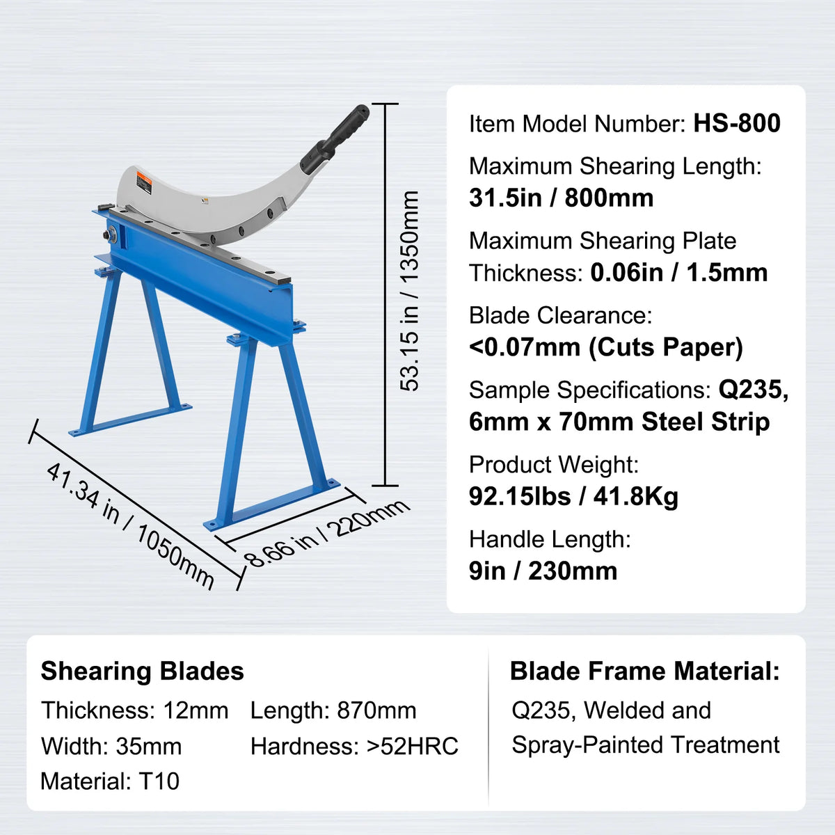 Hand Plate Shear 32 in – Manual Benchtop Sheet Metal Cutter – image 7