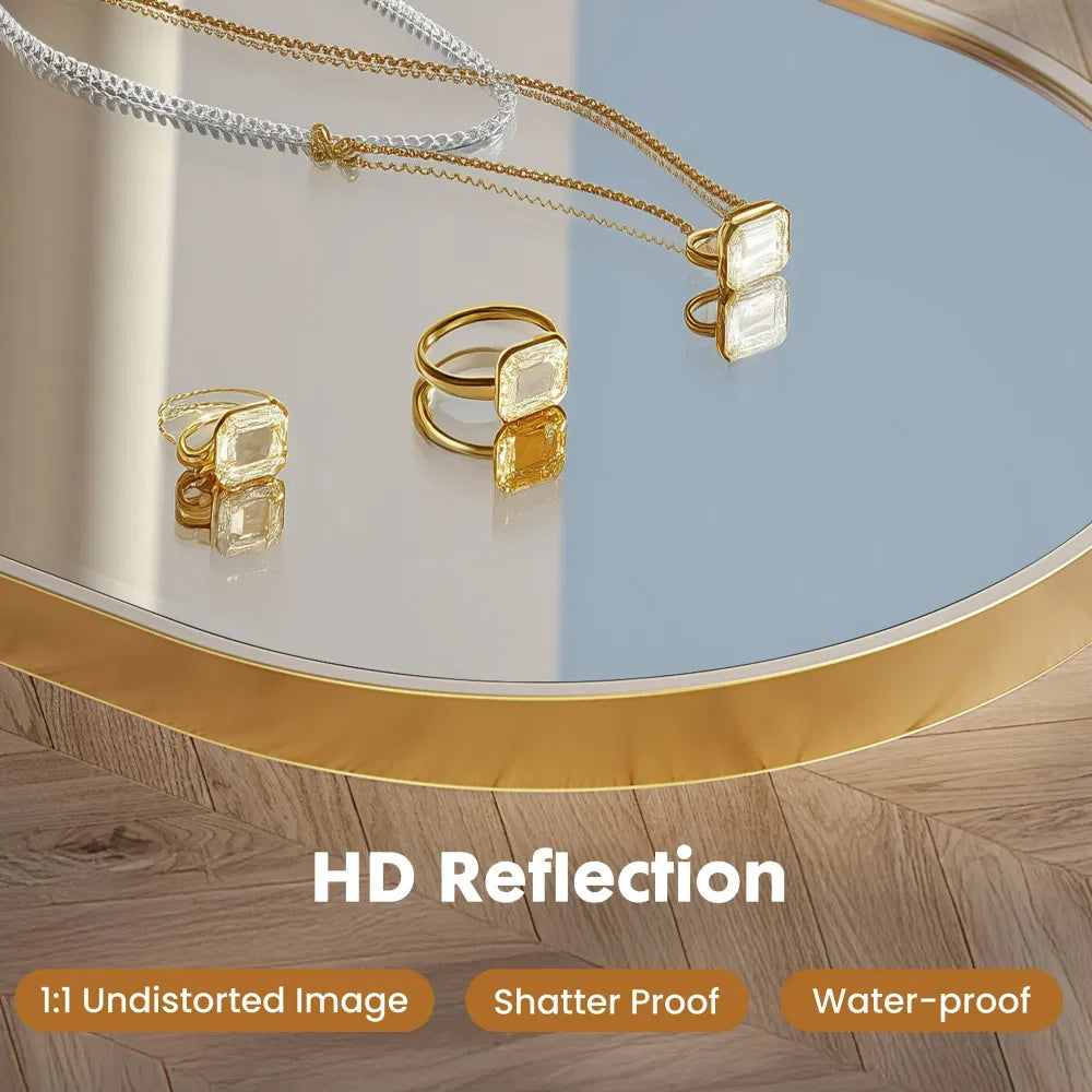 Bathroom Mirror, Arched 20 x 30 in Wall Mirror, Gold Frame – image 7