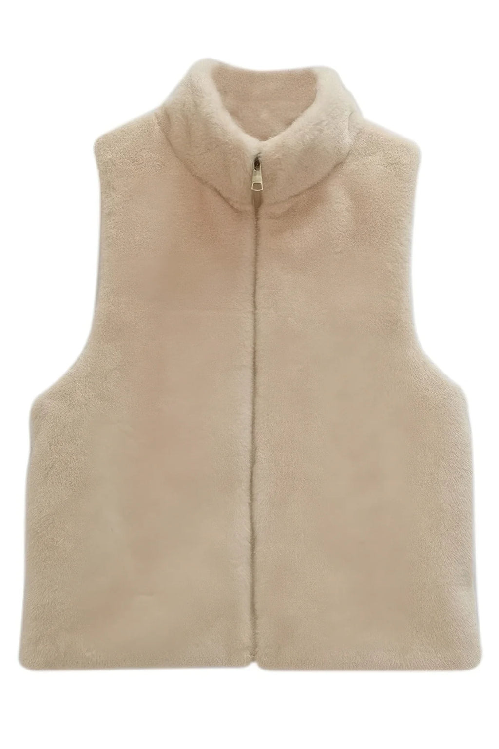Solid Faux Fur Vest for Women – Beige or Taupe – image 11