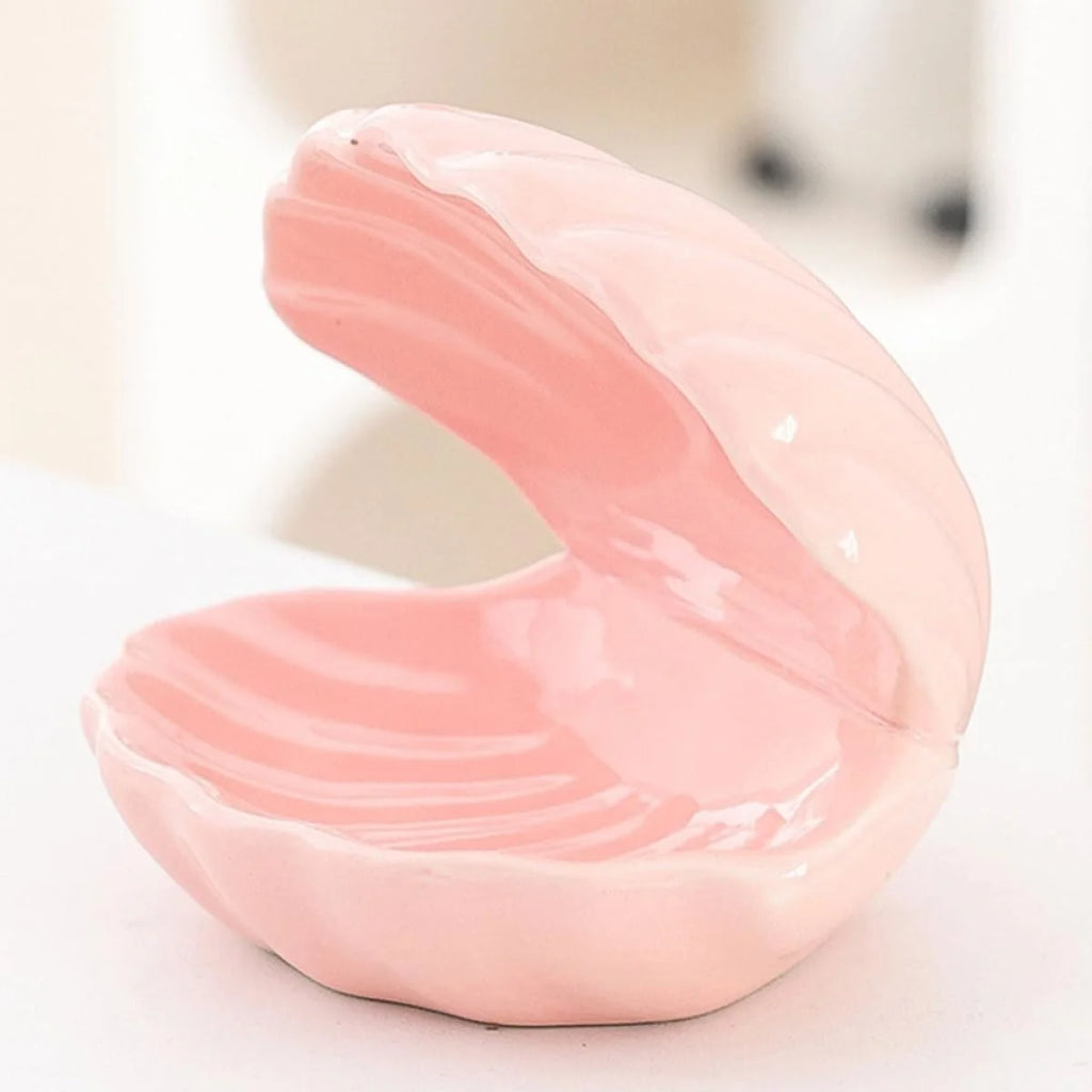 Pink Shell Jewelry Box - Ceramic Ring Dish with Lid – image 8