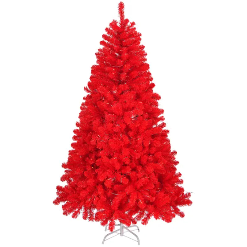 Artificial Christmas Tree 6ft Hinged Pine 800 Tips Metal Stand