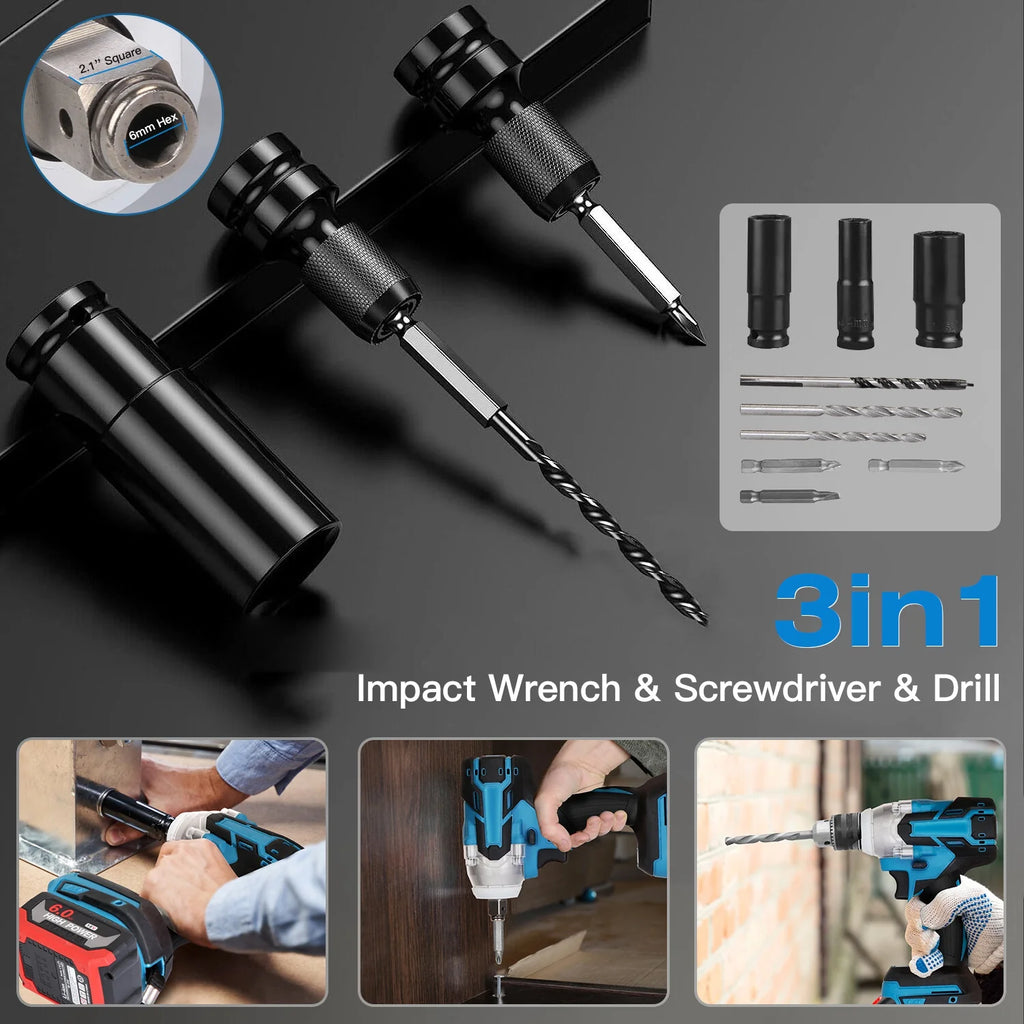 Cordless Impact Wrench 3-in-1 Brushless 1/2 in with 2 Batteries – image 3