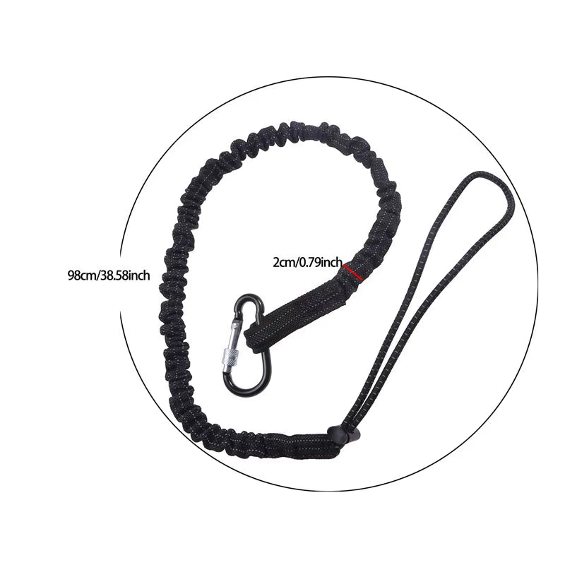 Oilfield Tool Lanyard Bungee Tether with Carabiner, 31 In