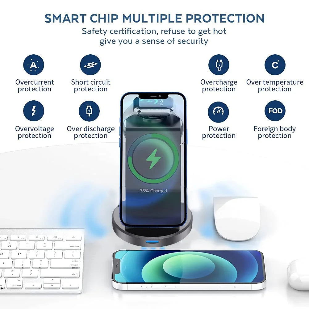 Magnetic Wireless Charger Stand 3-in-1, Fast Charging Station – image 5