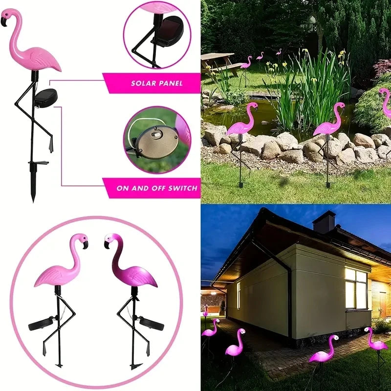 Solar Flamingo Garden Stake Light - LED Pathway & Lawn Light