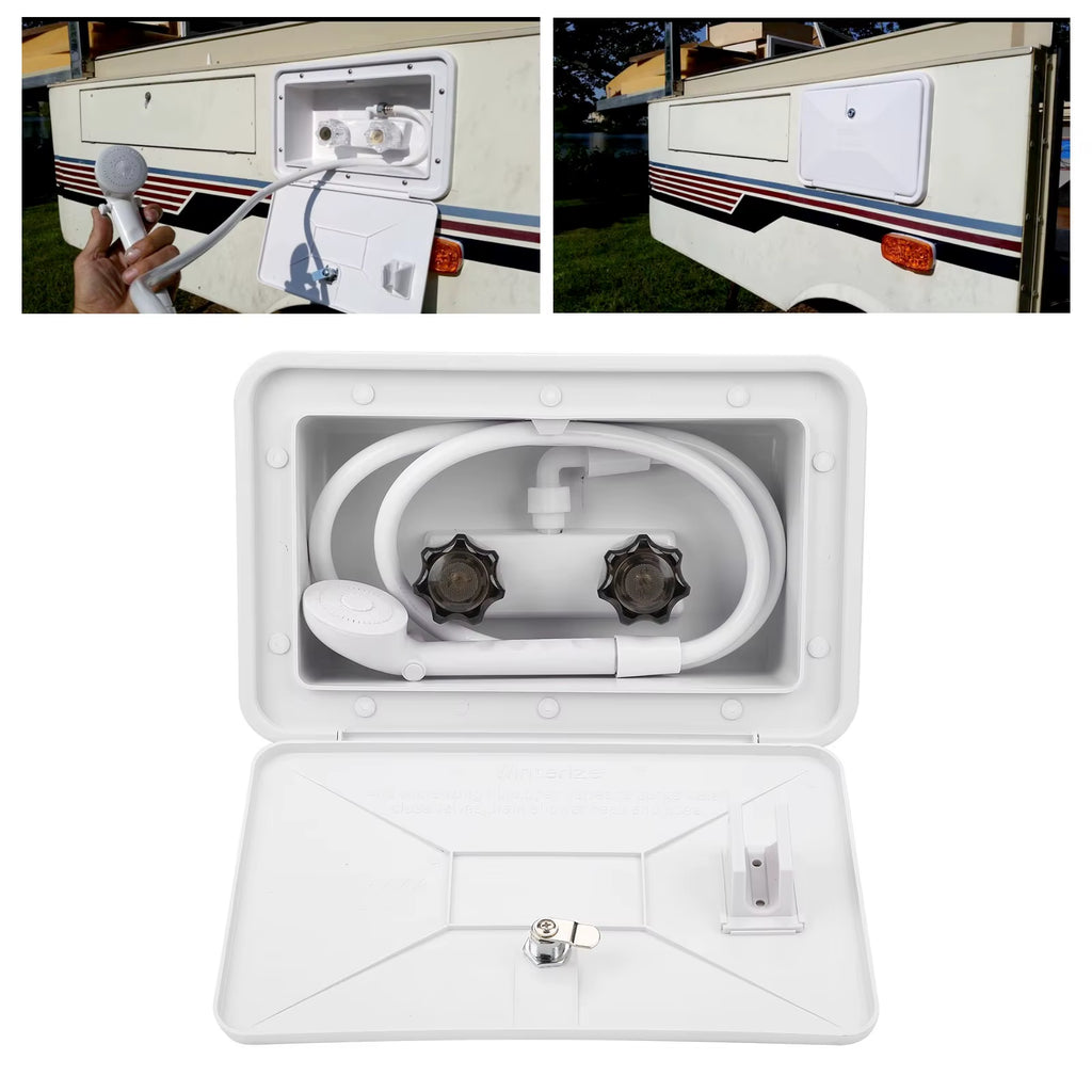 RV Exterior Shower Box Kit with Hose, Sprayer and Lock – image 2