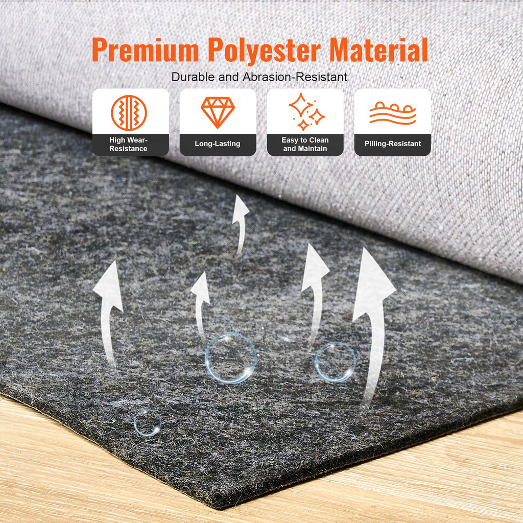 Non-Slip Felt Rug Pad 8 x 10 Ft, 0.24 in Thick Floor Gripper – image 4