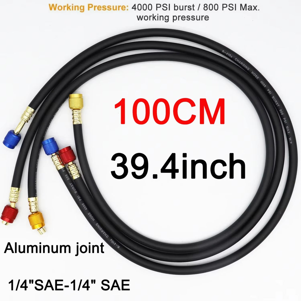 HVAC R410A Refrigerant Charging Hose 1.8 m, 800 PSI, 1/4 in SAE – image 11