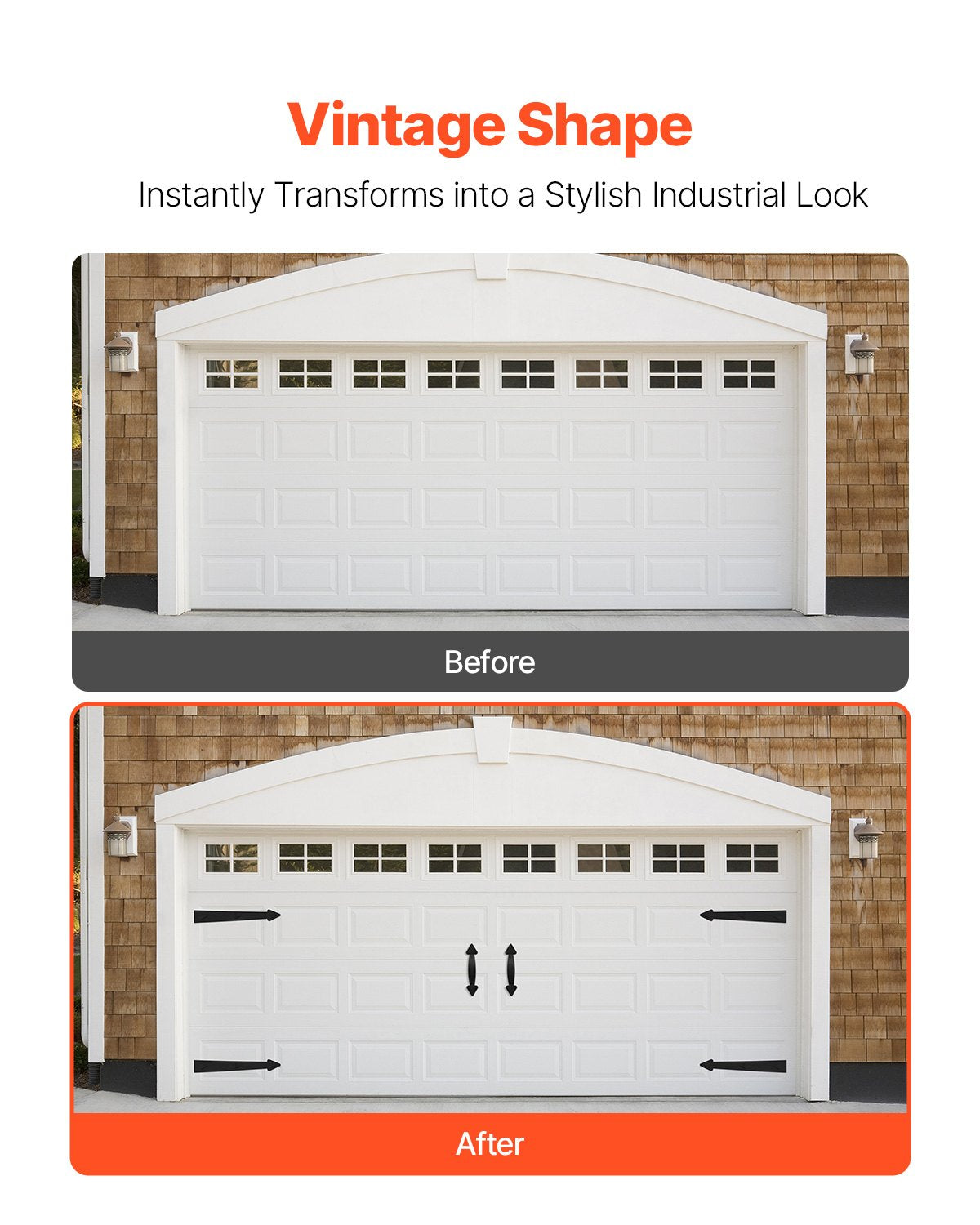 Magnetic Garage Door Hardware Kit - 4 Faux Hinges + 2 Handles – image 2
