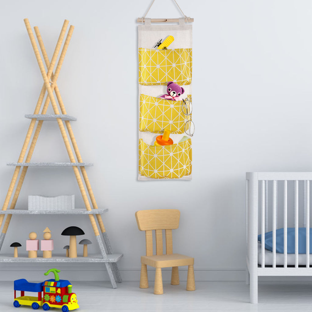 Hanging Wall Organizer - 3-Pocket Linen Door & Closet Storage Bag – image 17