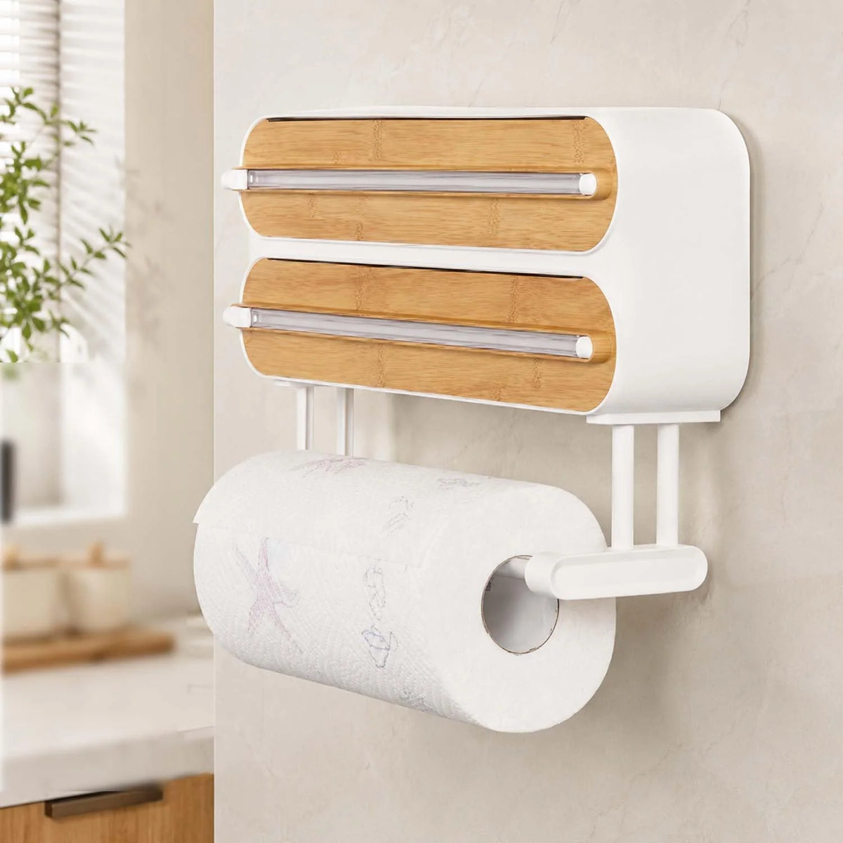 Wrap Dispenser, Magnetic 3-in-1 Foil and Plastic Wrap Organizer – image 2