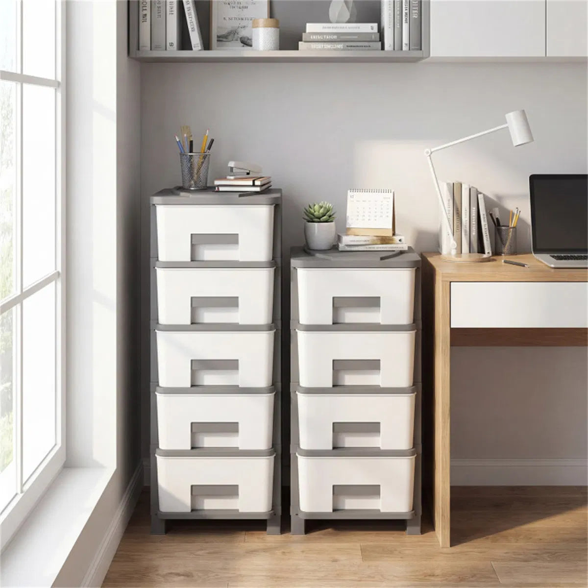 Plastic Storage Cabinet with 4 Drawers, Closet Organizer – image 5