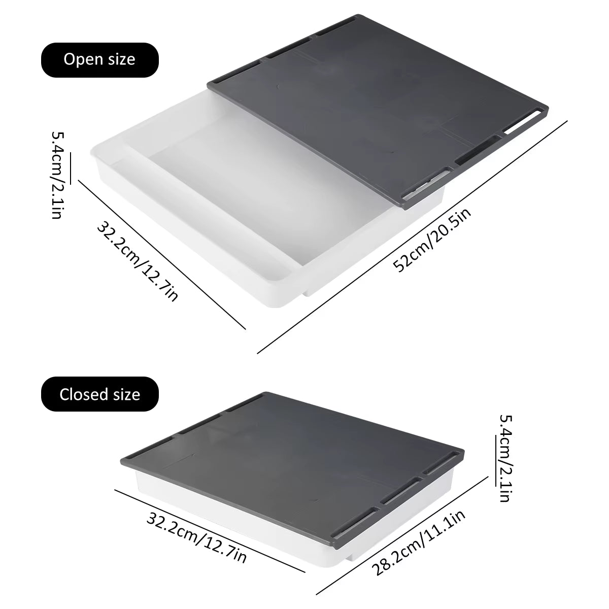 Self-Adhesive Under Desk Drawer, Hidden Pull-Out Tray – image 9