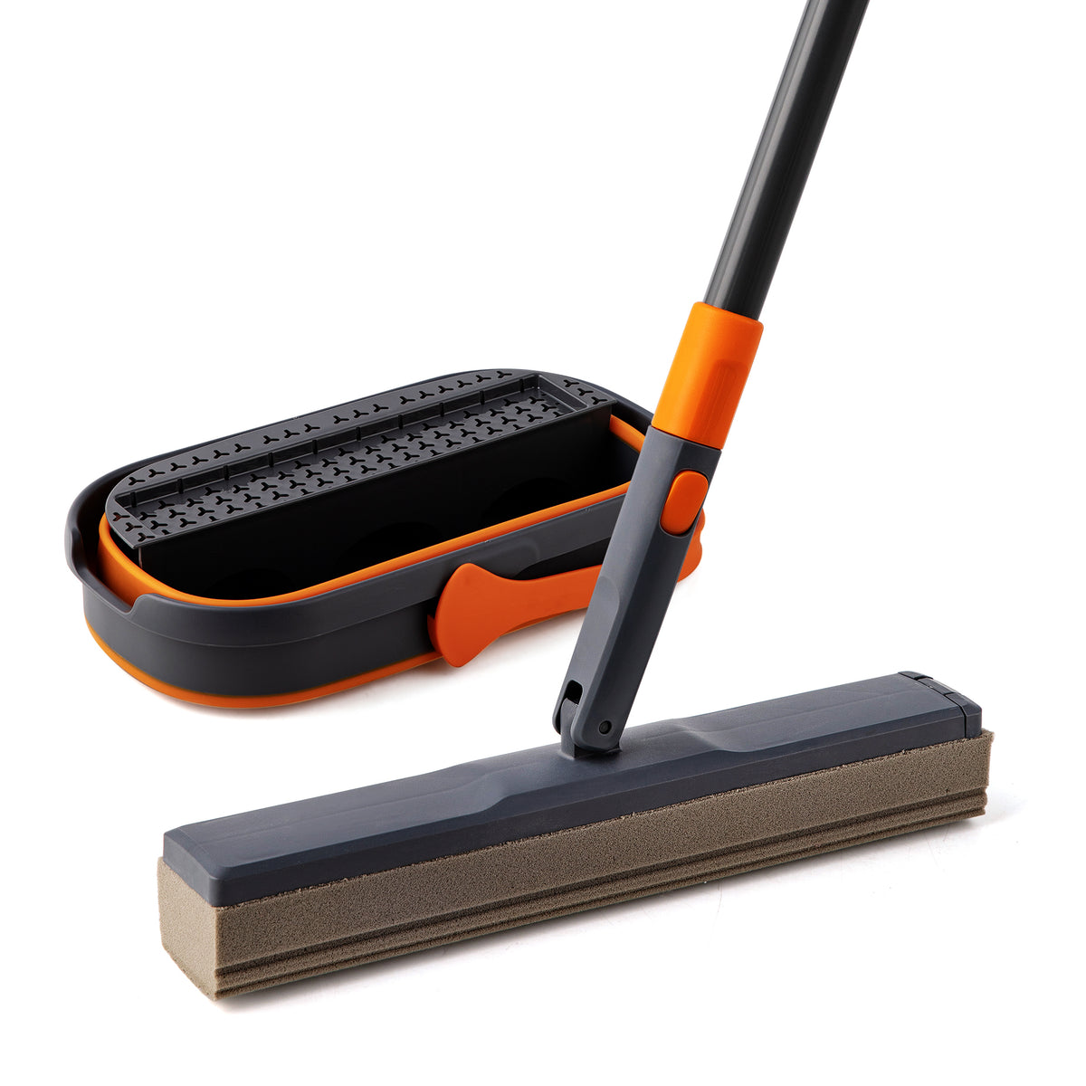Sponge Mop and Collapsible Bucket Set – Wringer Floor Cleaner – image 2