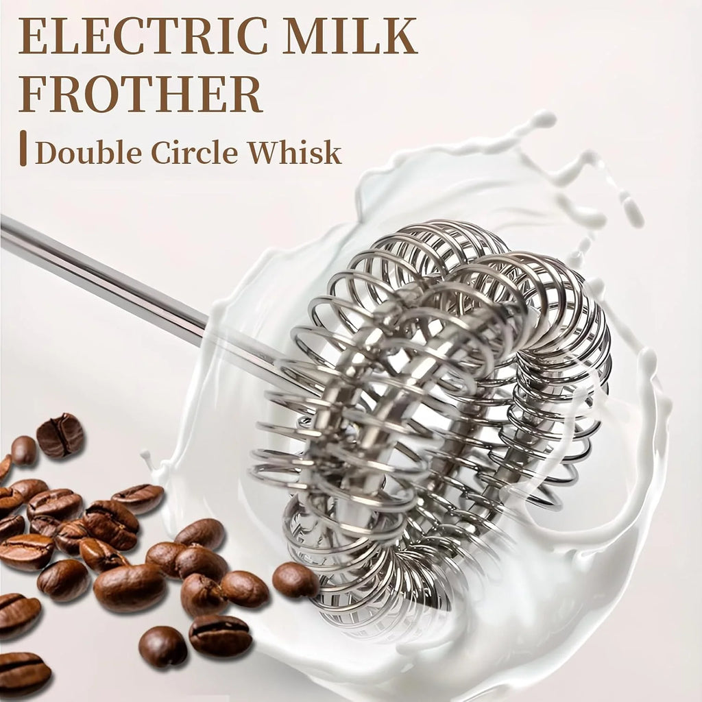 Milk Frother Handheld, Rechargeable Electric Whisk with Stand – image 4