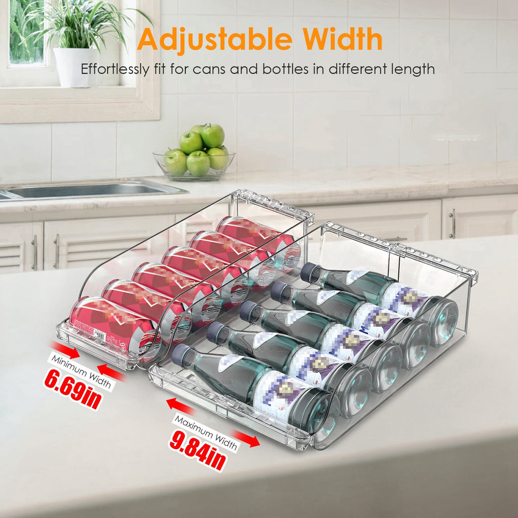 Soda Can Organizer for Refrigerator, Adjustable Width, Set of 4 – image 5