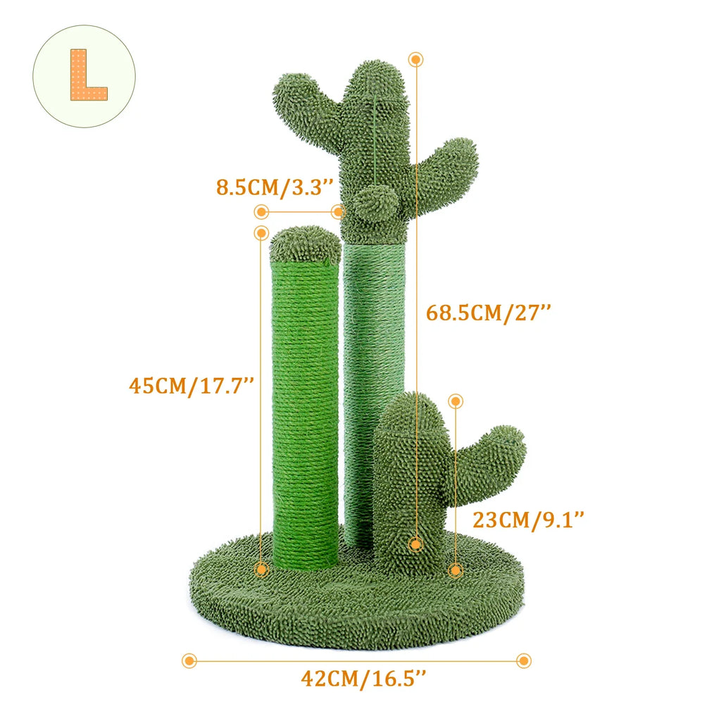 Cactus Cat Scratching Post – 3 Poles with Dangling Ball – image 8