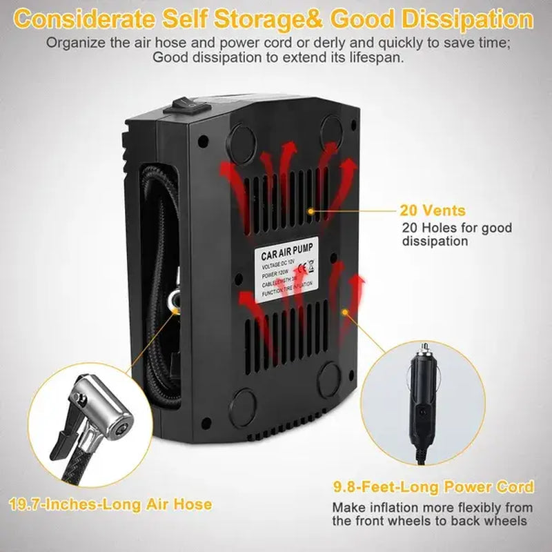Tire Inflator 12V 150 PSI Digital Air Compressor with LCD Display – image 3