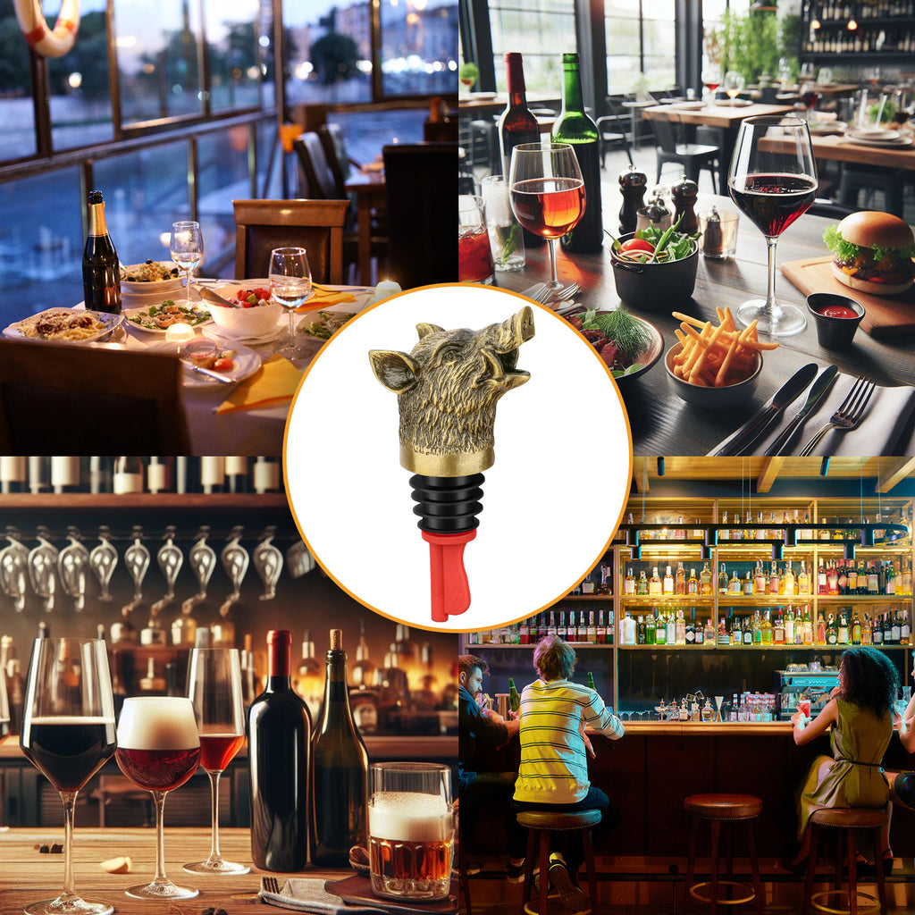Boar Head Wine Pourer – Bottle Spout & Stopper – image 5