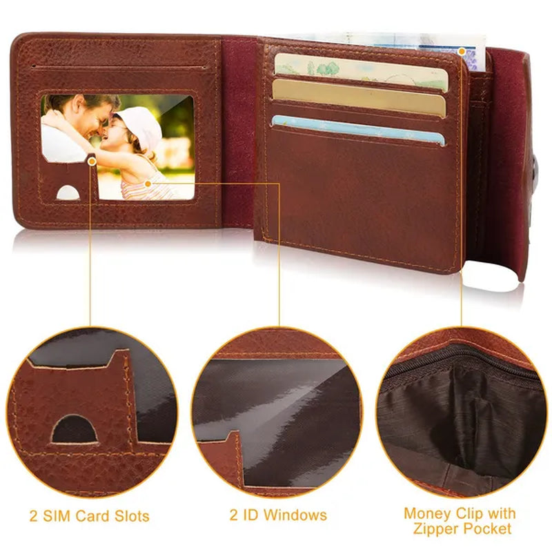RFID Wallet – Men's Slim Bifold with Coin Pocket, Brown – image 5